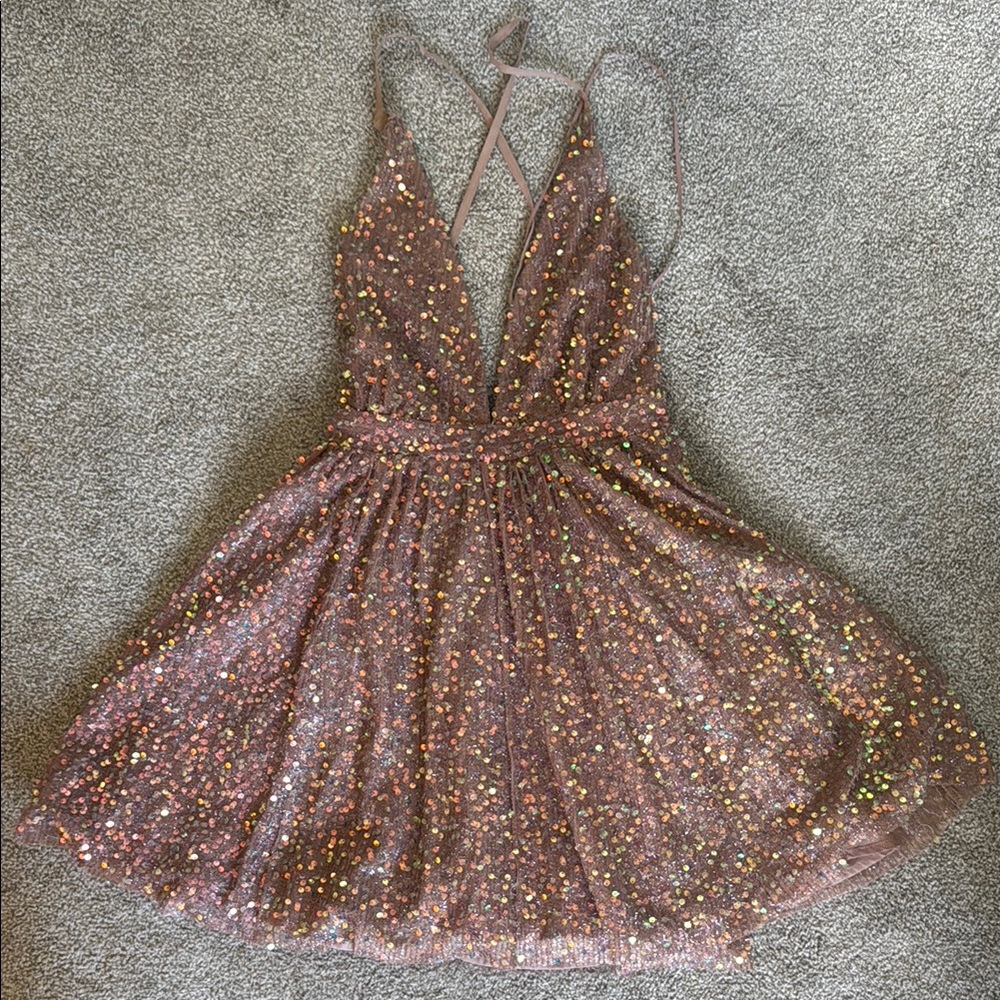 Luxxel Glittering Sequin Mini Dress - Multicolor